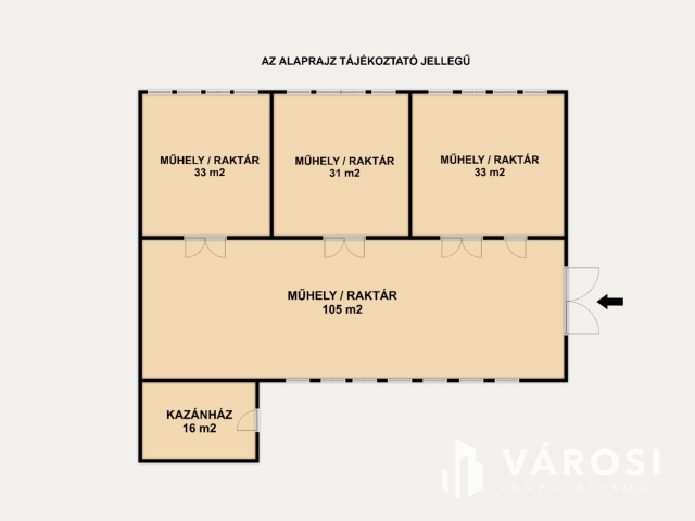 Kiadó 218 m2-es raktár és műhely