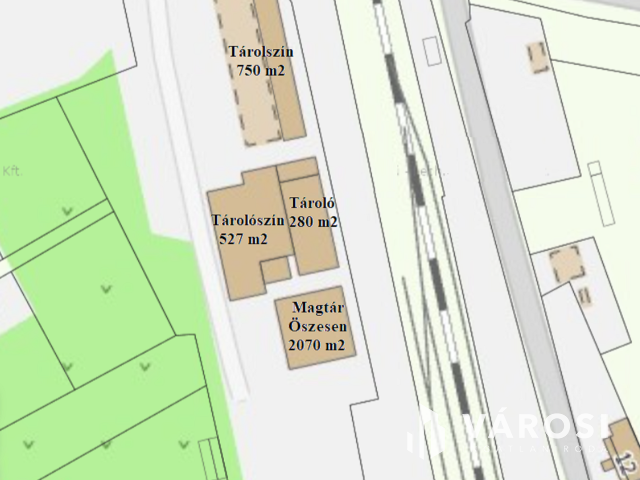 Kiváló adottságú telephely, vasúti iparvágánnyal