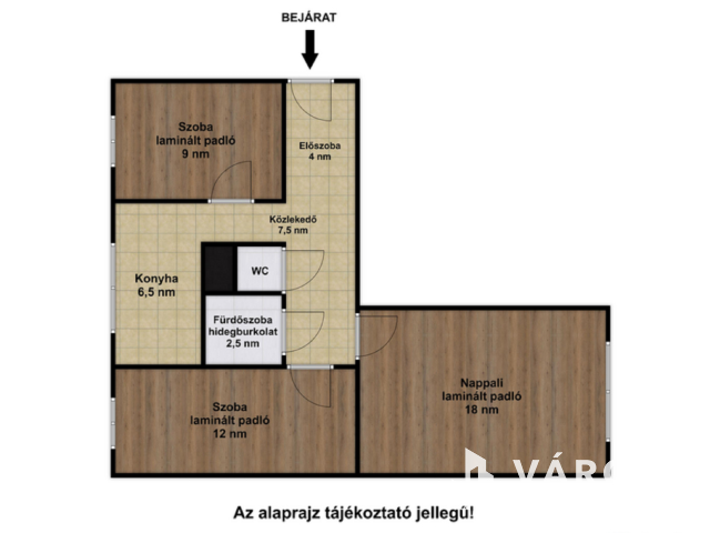 3 különnyíló szobás, panelprogramos lakás - felső szinten