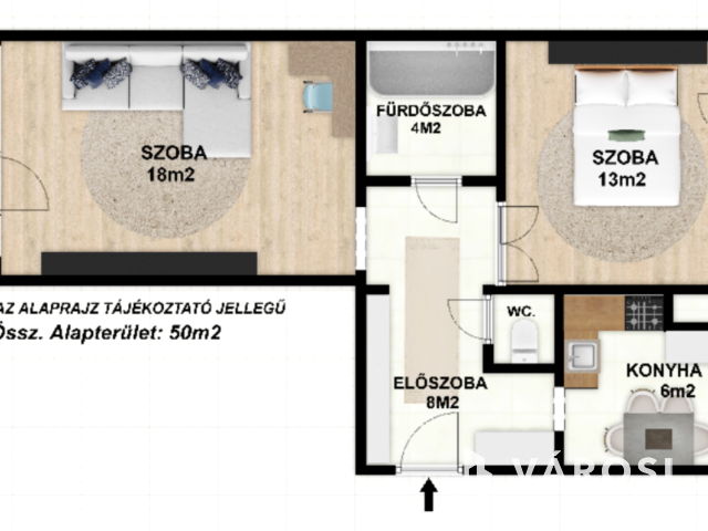 Belvárosi jó elrendezésű erkélyes lakás eladó