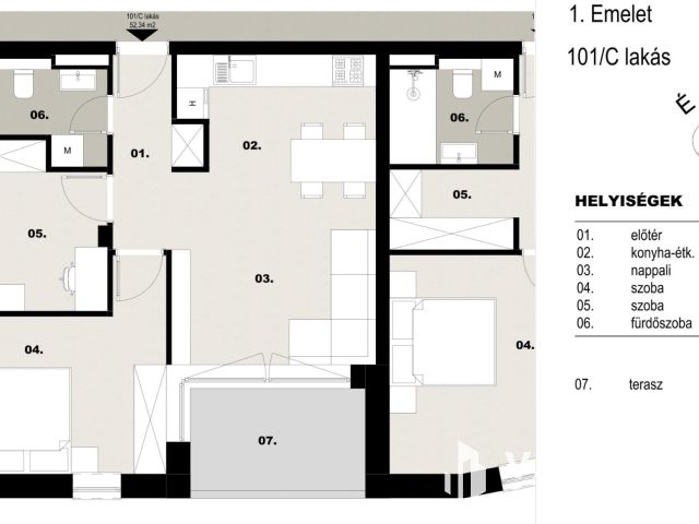 1. Emeleti Teraszos 2 Szoba Nappalis Új Lakás, A Tied Lehet!