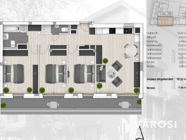 Újpest központban 4 emeleti új lakás nagy terasszal